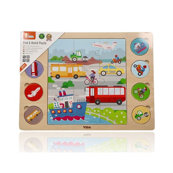 Slagalica 2u1 Vozila - puzzle i igra pronađi sjenu