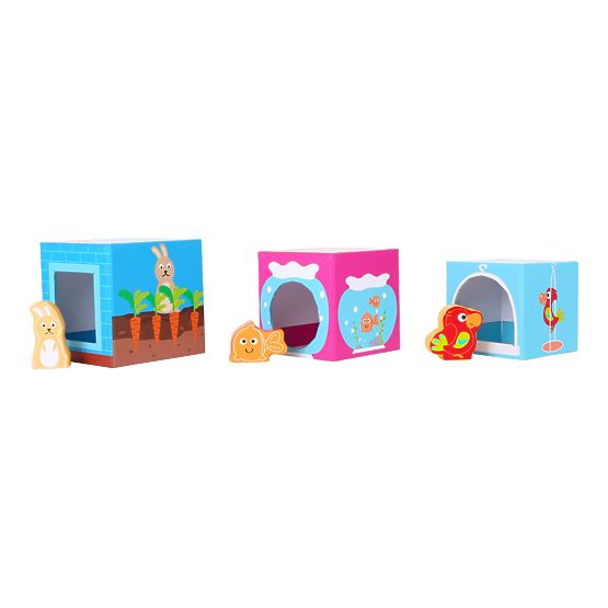 Small Foot Cube toranj s drvenim životinjama
