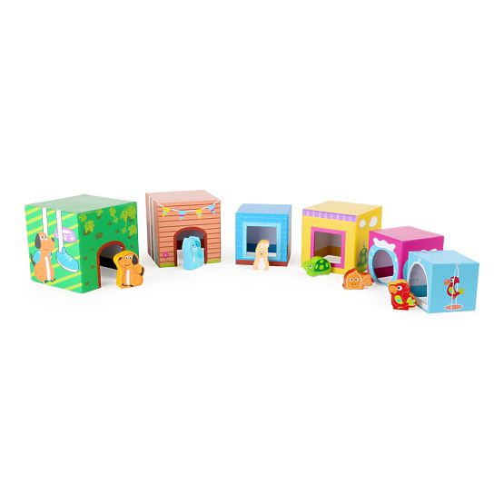 Small Foot Cube toranj s drvenim životinjama