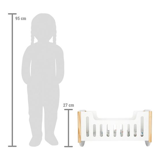 small foot Drvena kolijevka za lutke Little Button