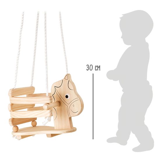 small foot Drvena ljuljačka konj oslikana