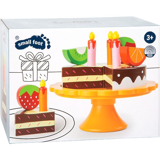 small foot Drvena rođendanska torta s voćem