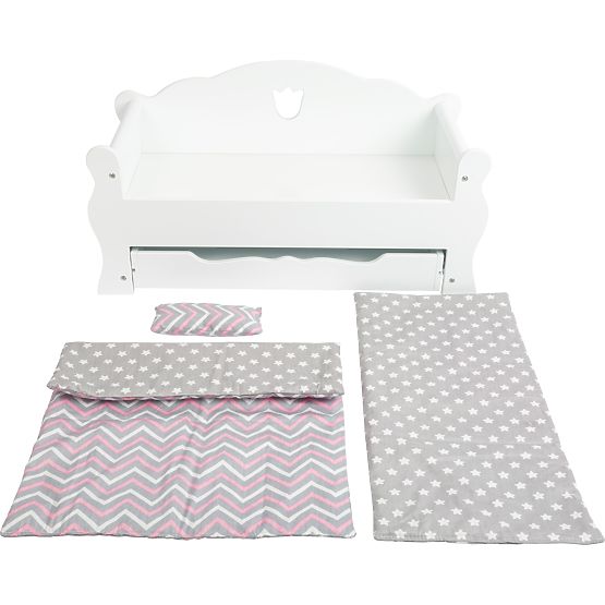 small foot Drveni krevetić za lutke bijeli