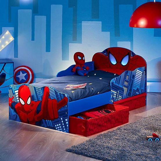 Spiderman dječji krevet sa svjetlom i prostorom za odlaganje