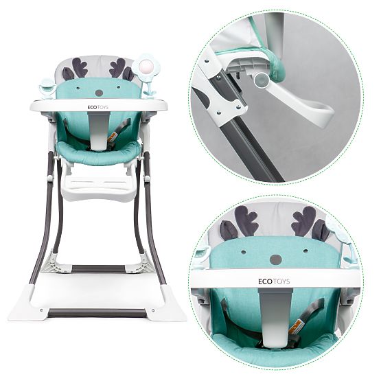 Stol za blagovanje sobova - bijelo-tirkizna