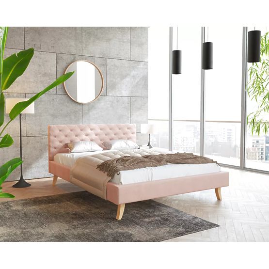 Tapecirani krevet Kalifornia 120 x 200 cm - puder ružičasta