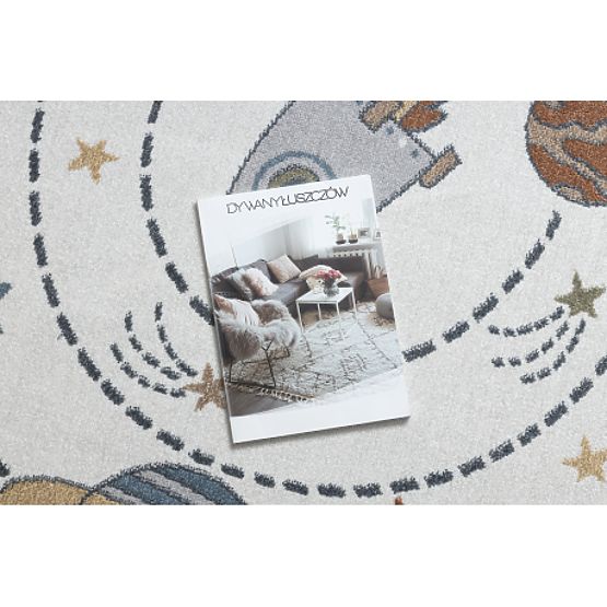 Tepih BONO 8288 krug Prostor, planeti krem / antracit