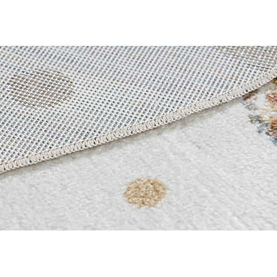 Tepih BONO 9614 krug Medvjed, baloni krema / svijetlosiva