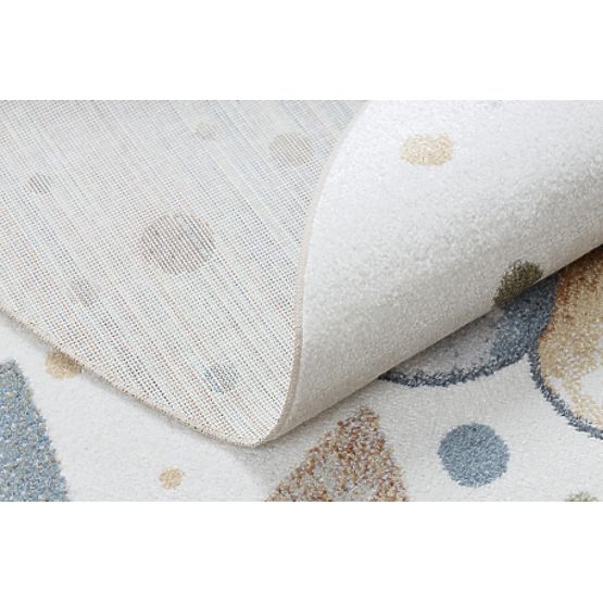 Tepih BONO 9614 krug Medvjed, baloni krema / svijetlosiva