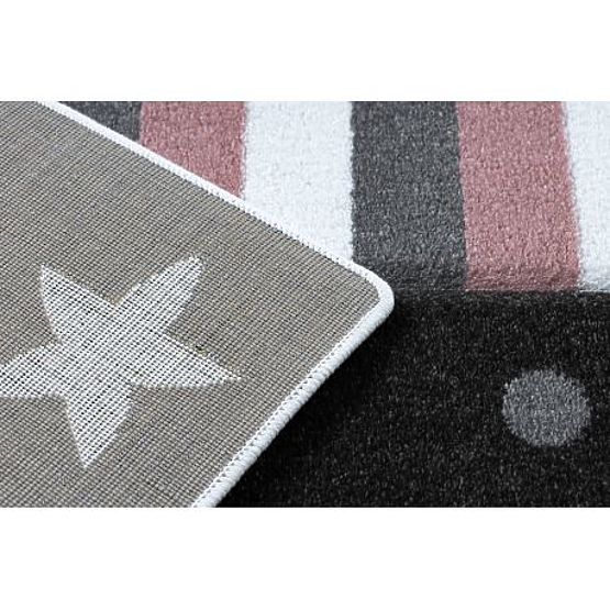 Tepih PETIT MALÝ, SRCE, ZVIJEZDE, ružičasti