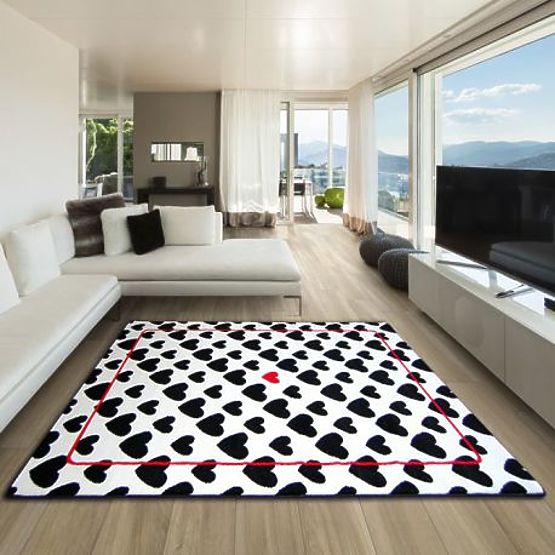 Tepih SKETCH - F755 krem/crna - srce