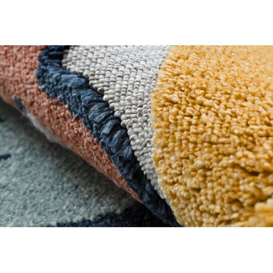 Tepih YOYO GD52 sivo / žuta - zvijezde, oblaci, patchwork za djecu, strukturalni, senzorički Resice