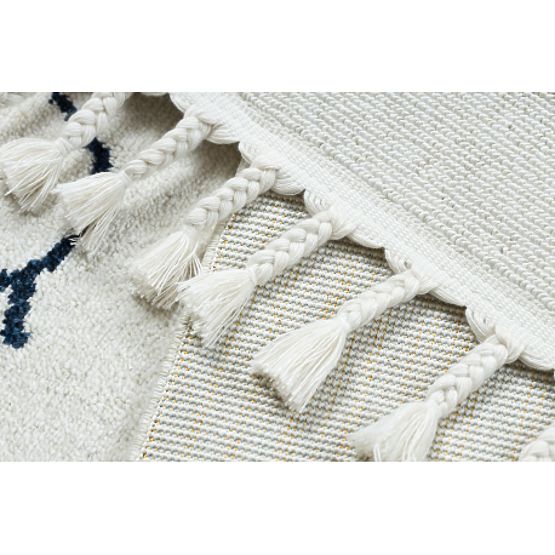 Tepih YOYO GD63 bijeli / tamnoplavi - Oblak, kapljice za djecu, strukturni, senzorski Resice