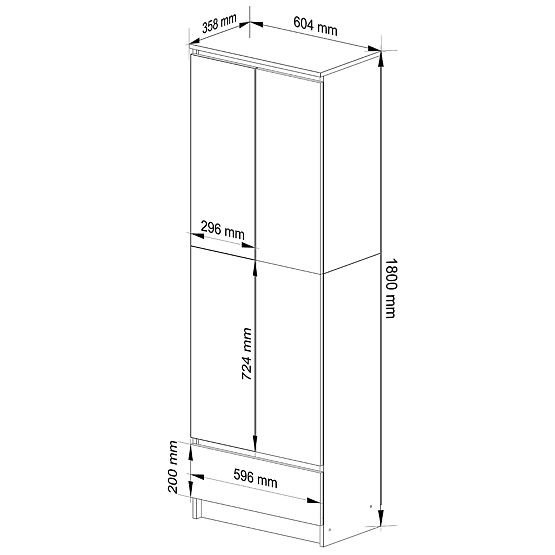 Uredski ormar R 60 cm CLP 1 ladica 2 vrata PK Jasen