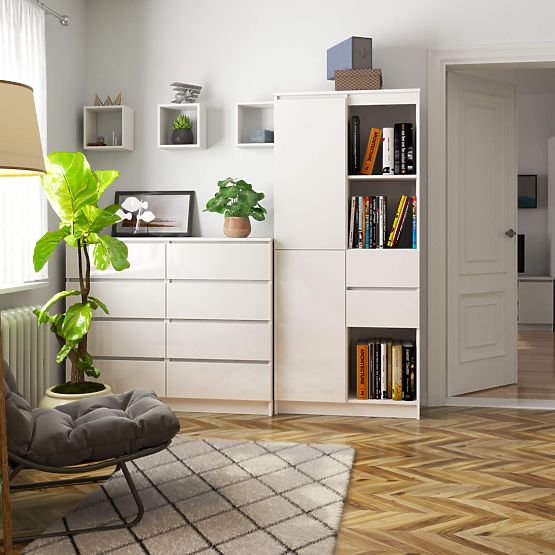 UREDSKI REGAL R 80 cm CLP R15 PK BIJELI / BIJELI SJAJ