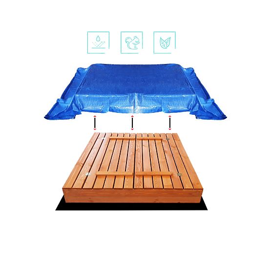 Zatvoreno pješčaniku s klupama 140 x 140 - impregnirano