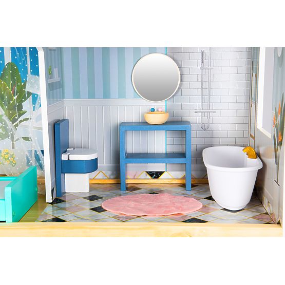 Velika drvena kućica za lutke 138 cm Rezidencija Maya 28 kom ECOTOYS