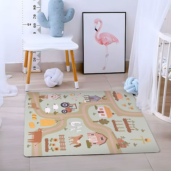 Velika EVA pjenasta podloga za djecu farma 90,5x90,5 cm 21 dijelova ECOTOYS