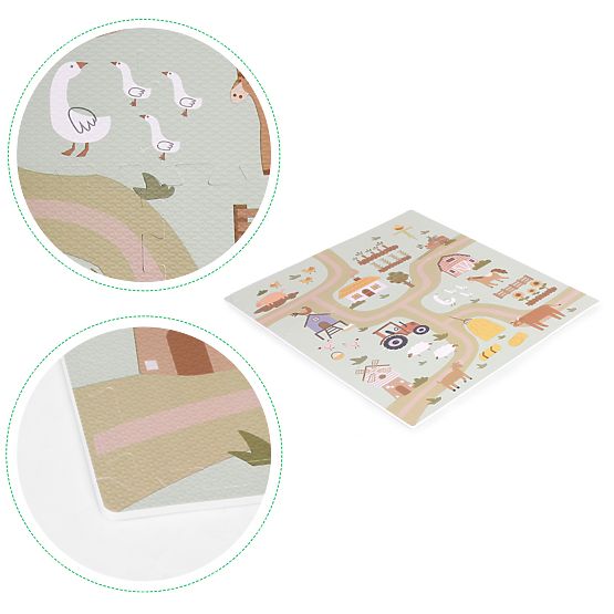 Velika EVA pjenasta podloga za djecu farma 90,5x90,5 cm 21 dijelova ECOTOYS