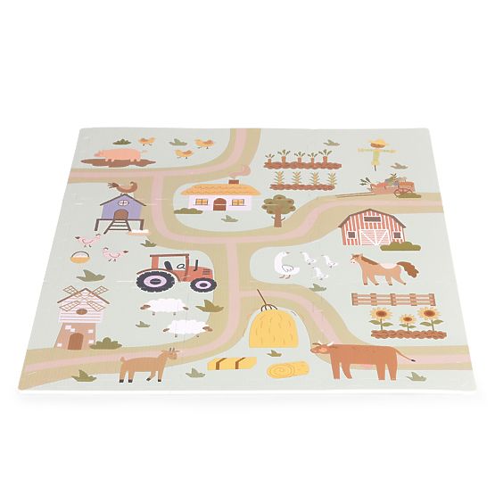 Velika EVA pjenasta podloga za djecu farma 90,5x90,5 cm 21 dijelova ECOTOYS