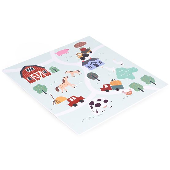Velika EVA pjenasta podloga za djecu Farma 90,5x90,5 cm 21 kom ECOTOYS
