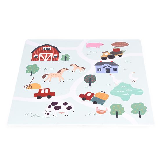 Velika EVA pjenasta podloga za djecu Farma 90,5x90,5 cm 21 kom ECOTOYS