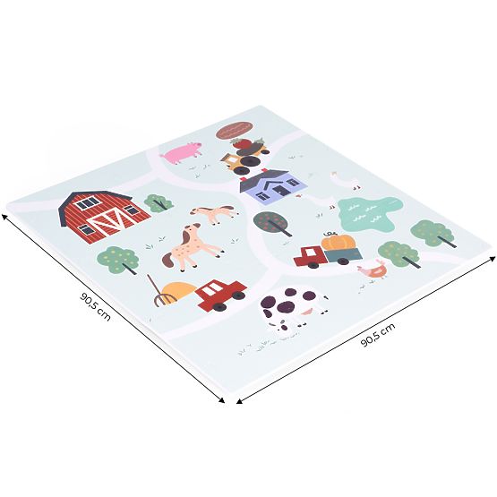 Velika EVA pjenasta podloga za djecu Farma 90,5x90,5 cm 21 kom ECOTOYS