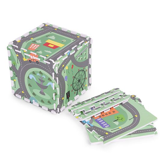 Velika EVA pjenasta podloga za djecu Grad 90,5x90,5 cm 21 kom ECOTOYS
