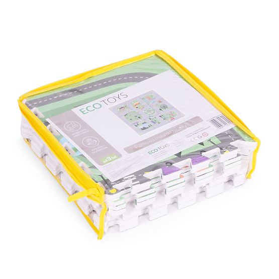 Velika EVA pjenasta podloga za djecu Grad 90,5x90,5 cm 21 kom ECOTOYS