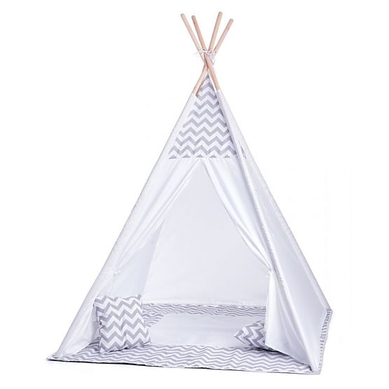 Dječji teepee šator sivo-bijeli