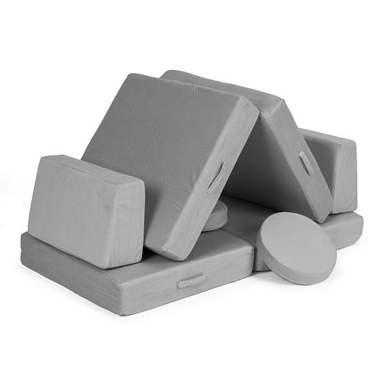 Velika modularna sklopiva sofa za djecu DIY 8 mekih jastuka - siva ECOTOYS