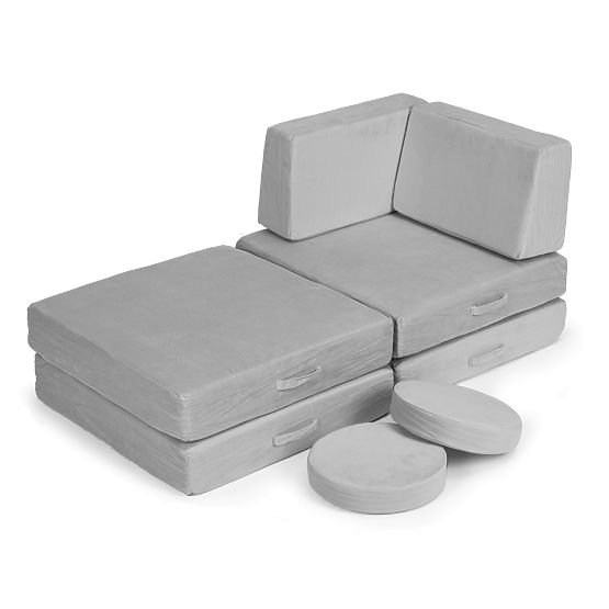 Velika modularna sklopiva sofa za djecu DIY 8 mekih jastuka - siva ECOTOYS