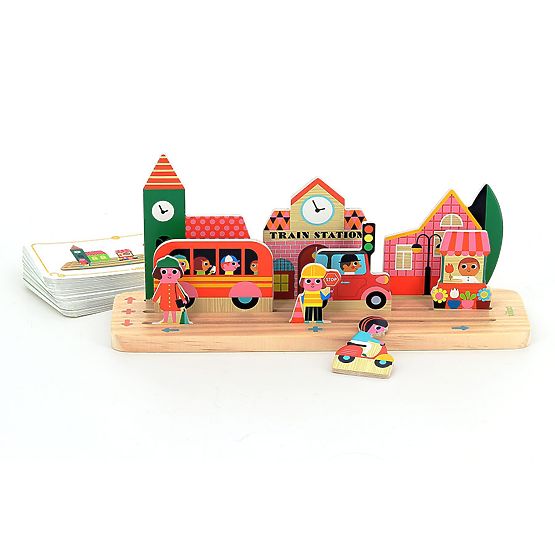 Vilac Drvena logička igra Složi ispravno! Grad