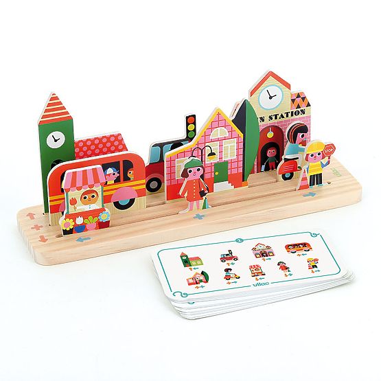 Vilac Drvena logička igra Složi ispravno! Grad