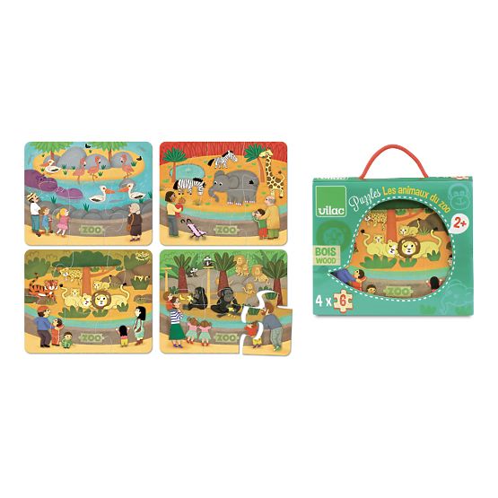 Vilac Drvena puzzle Zoo