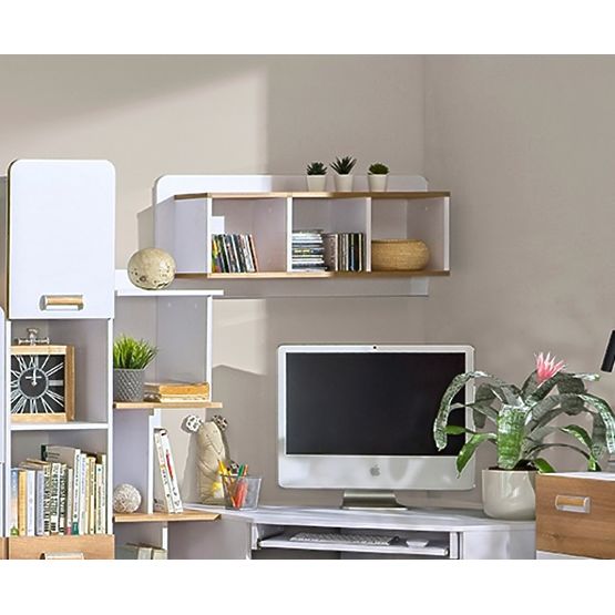 Viseća polica L9 - bijela / hrast nash