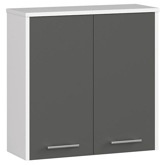 Viseći ormarić W 60 cm FIN 2D - bijela-grafit siva