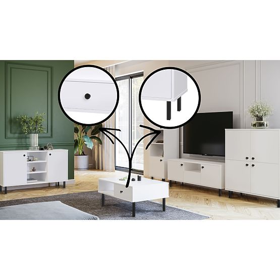 Visoka četverovratna komoda Venus bijela loft