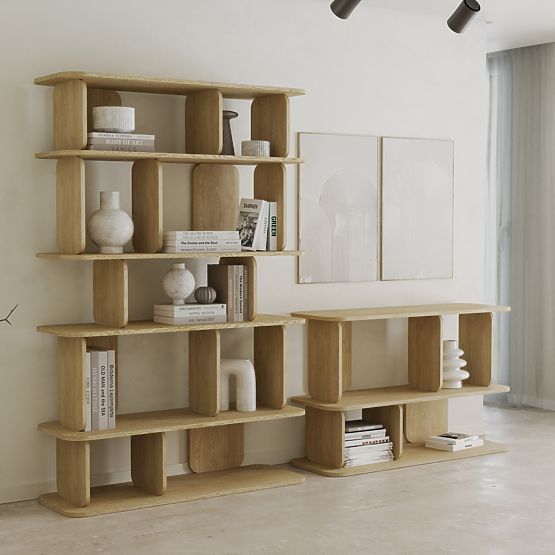 Visoki regal Tulumo, zaobljen, Hrast Cremona Torro