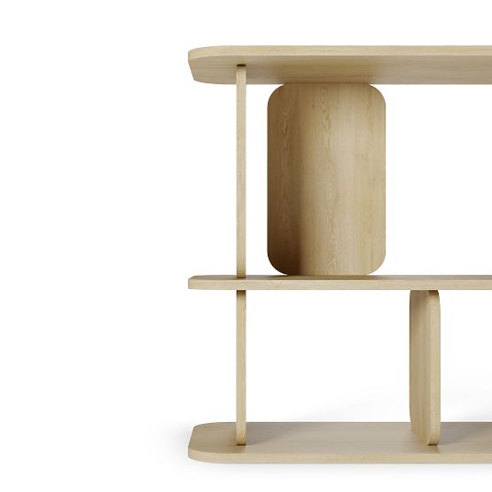 Visoki regal Tulumo, zaobljen, Hrast Cremona Torro