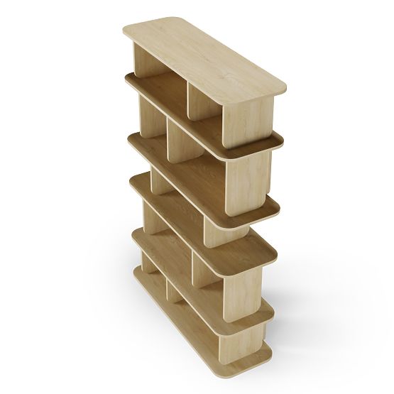 Visoki regal Tulumo, zaobljen, Hrast Cremona Torro