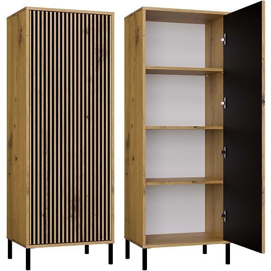 Vitrina KAMARO 1DD SLIM HRAST ARTISAN S Lamel Ploča