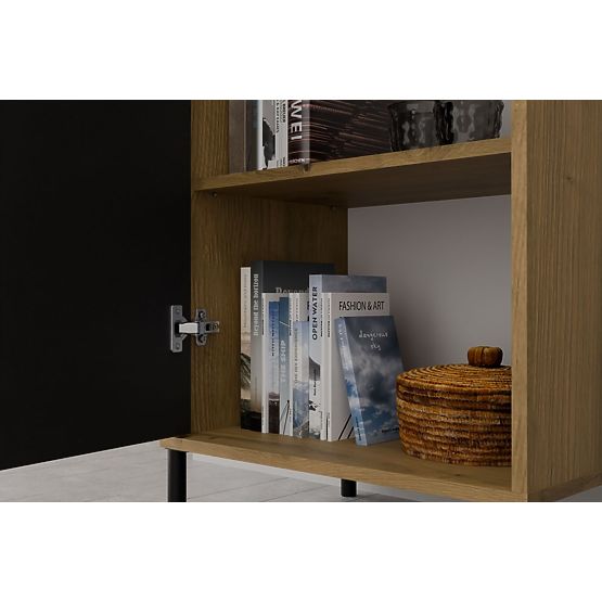 Vitrina KAMARO 1DD SLIM HRAST ARTISAN S Lamel Ploča