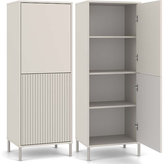 Vitrina KAMARO 2DK SLIM/GLATKI KAŠMIR Lamela Urezana + Klasična Prednja Ploča