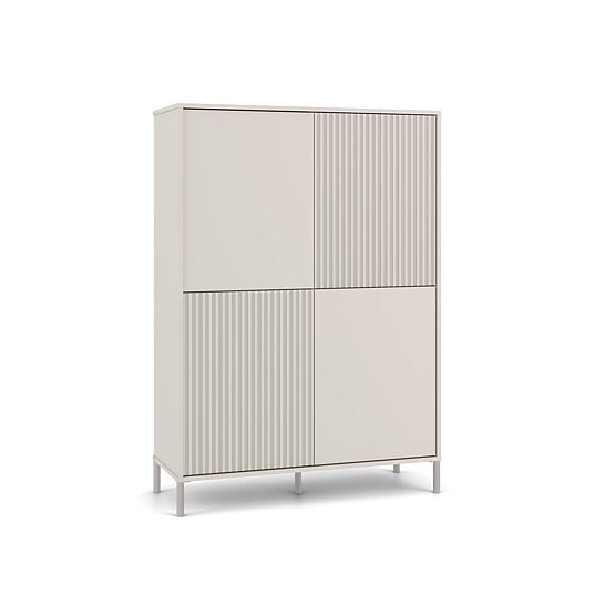 Vitrina KAMARO 4DK SLIM/GLATKI KAŠMIR 4 Vrata Lamela Urezana + Klasična Prednja