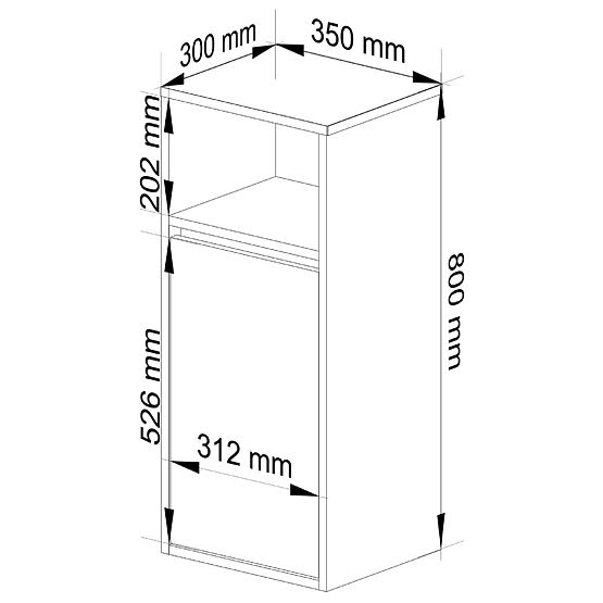 VJEŠALICA ZA KUPAONSKI ORMARIĆ VAMI W35 1D 1W HRAST CRAFT / CRNA