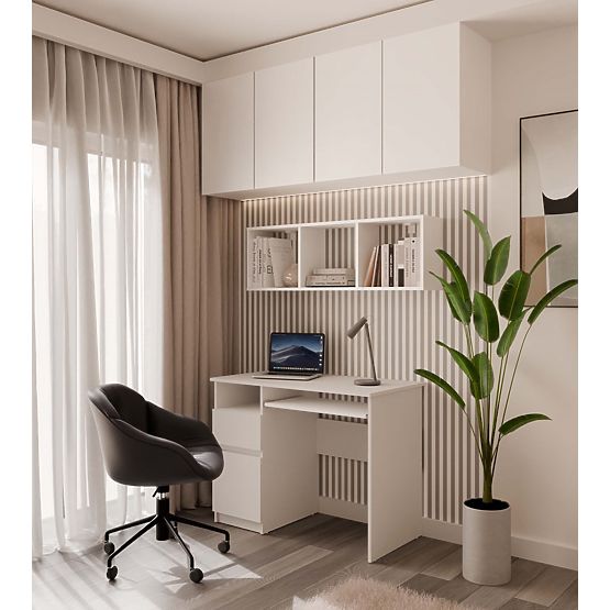 Zidna polica COBI 1X3 - Moderna zidna polica 3 Komore Mat Bijela