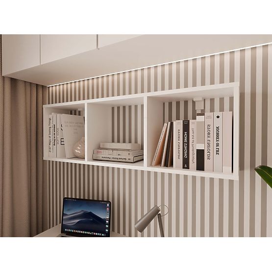 Zidna polica COBI 1X3 - Moderna zidna polica 3 Komore Mat Bijela