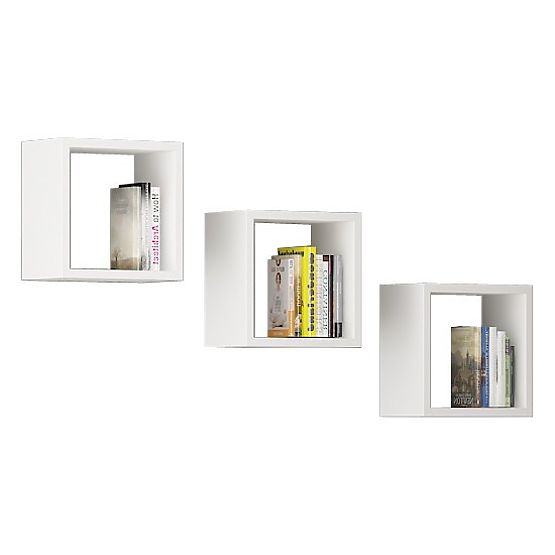 ZIDNA POLICA K 25x25cm SET 3 kom BIJELA