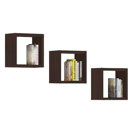 ZIDNA POLICA K 25x25cm SET 3 kom WENGE